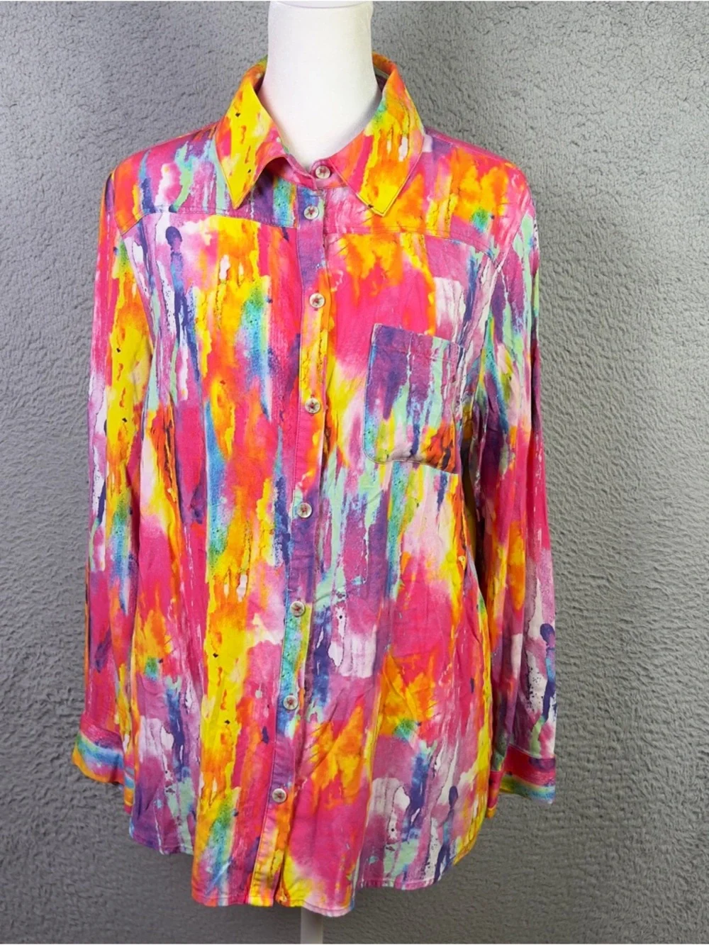 Soft Surroundings Top Womens PL Multicolor Festiva Shirt Embellished Embroidered - Picture 1 of 9